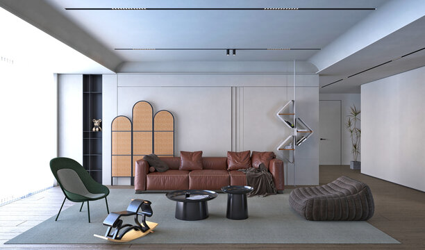 Photorealistic 3D render of a sophisticated executive office designed for a company director or business executive. Elegant contemporary interior featuring a premium executive desk, 3d render