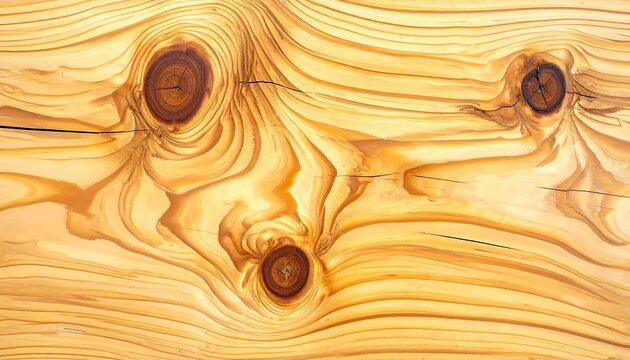 Natural pine wood grain texture background with dark knots and swirling wooden patterns for timber wall surface design