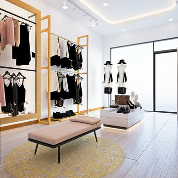 3d render luxury fashion shop