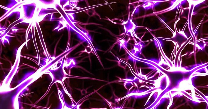 Human Brain Neural Activity Powering the AI Revolution. Futuristic Technology Concept 4K 3D Animation.