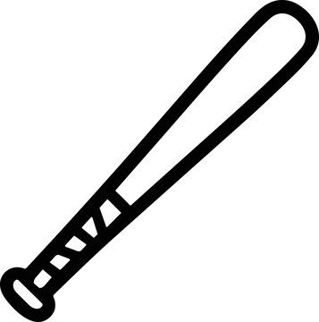 Simple Line Art Baseball Bat Icon