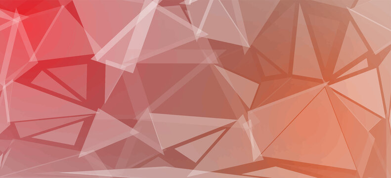 Abstract red and orange low poly background, geometric polygonal triangle pattern texture