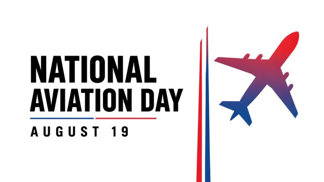 National aviation day august 19 celebration with red