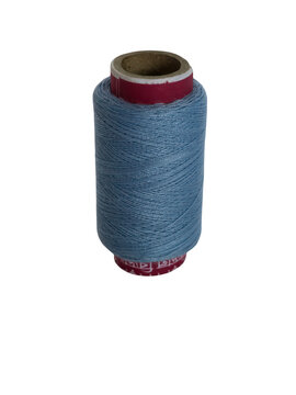 Blue sewing thread spool isolated on a white background isolated on transparent background