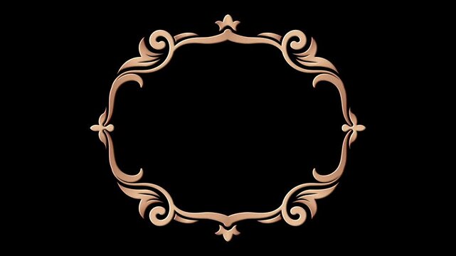 Vintage Ornamental Border Frame Animation with Alpha