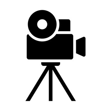 film camera tripod glyph icon