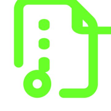 Neon green document outline icon pulsates rhythmically in a high contrast motion video animation, displaying smooth fluid transformation effects within this minimalist digital tech design sequence.