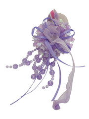 Beautiful purple flower corsage with ribbons isolated on white background isolated on transparent background © Akhi-Store
