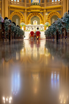 Catholic wedding ceremony inside a church