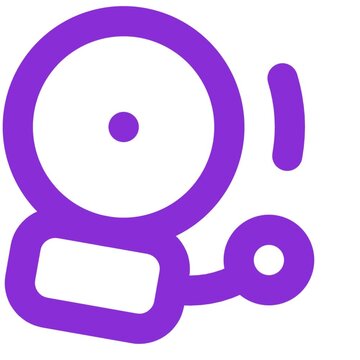 Purple alarm bell icon features vibrant digital motion design elements for modern software interface notifications, creating sleek visual alert concepts within this engaging high quality video