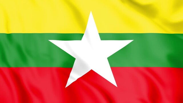 Myanmar Flag Loop animation
