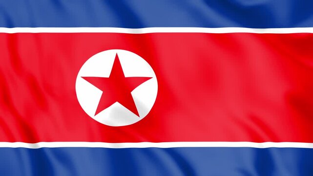 North Korea Flag Loop animation