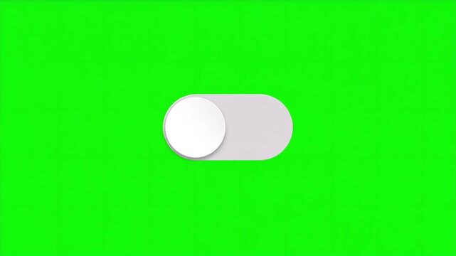 White Toggle Switch on Green Screen Chroma Key Animation