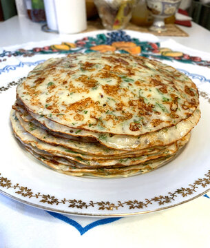 Homemade traditional pancakes on a plate