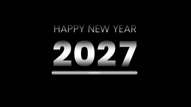 Happy New Year 2027 is loading or coming new year 2027 is loading Loading bar concept vector graphic or illustration Loading bar graphic design New year 2027 is coming new year count down logo concept