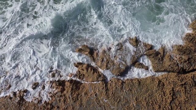 Winter Storm Waves at Is Arutas on the Sardinian Coast