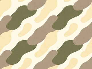 Naklejka premium Abstract organic camouflage pattern featuring seamless, fluid shapes in natural earthy tones. A versatile and modern background design, ideal for textiles, digital art, and graphic projects