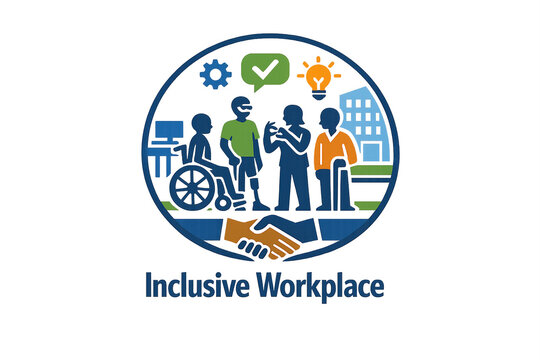 The logo for an inclusive workplace, celebrating diversity in the workforce and promoting equal opportunity.