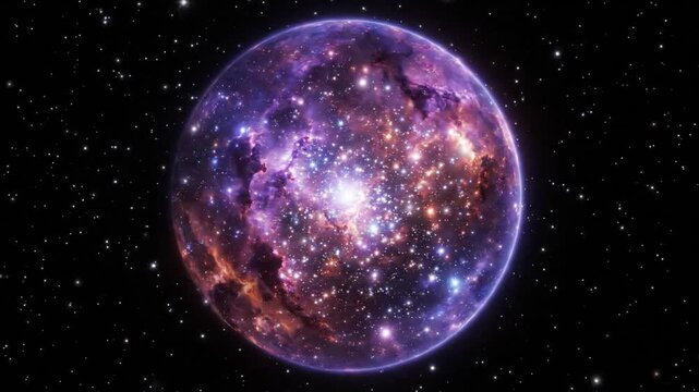 Glowing Purple Galaxy Nebula in Deep Space