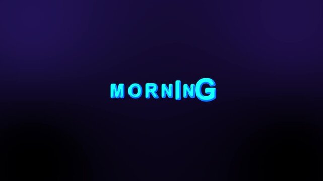 Morning glitch text animation with futuristic cyber security warning effect 4k .