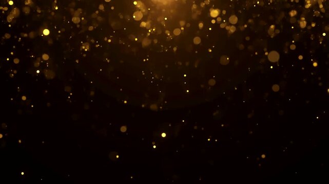 Nye Background Featuring Glowing Golden Particles And Shimmering Bokeh Lights Floating in Dark Atmosphere For Celebration