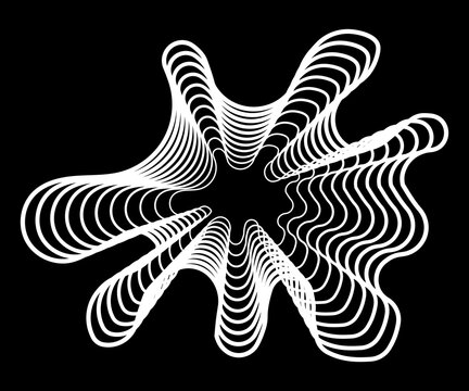 Abstract wavy lines pattern, generative art design