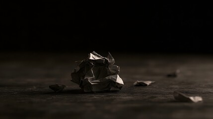 Fototapeta premium Crumpled matte paper in monochrome