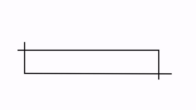 Continuous White One Line Drawing Animation Forming Rectangle Box Frame Border Shape Isolated on transparent Background with alpha channel for Minimalist UI Lower Third Title Overlay Graphic Element4k