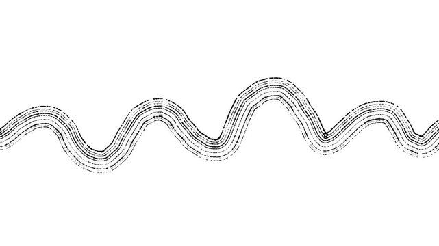 abstract black wave line on white background choppy animation video