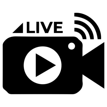 Live Streaming Glyph Icon