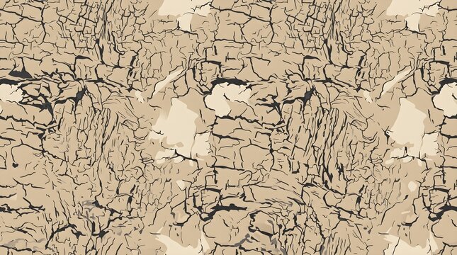 Cracked tree bark surface texture forming cream colored crosswise pattern.