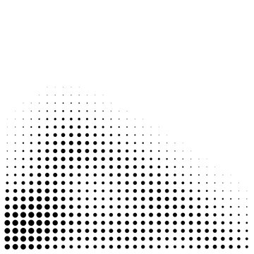 Abstract halftone dot pattern background with circular gradient transition effect.
