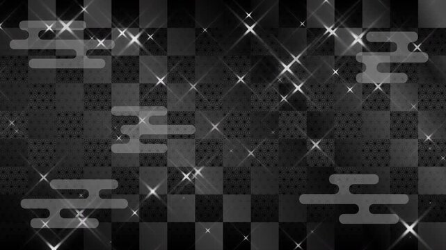 twinkle twinkle little star 45 degrees flashing blur length confetti black fall pattern01 ekasumi ichimatsu asanoha loop （black background）01
