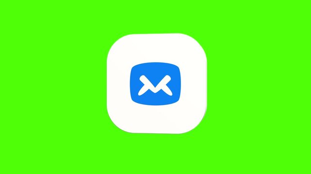3D animated mail envelope icon on a white rounded card with a green screen background. Smooth loop motion, perfect for mobile app UI, email message, and video editing elements.