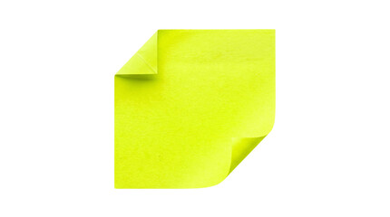Yellow Sticky Note Blank Memo Paper Sheet with Curled Corner Isolated on Black Background © PNG CREATOR