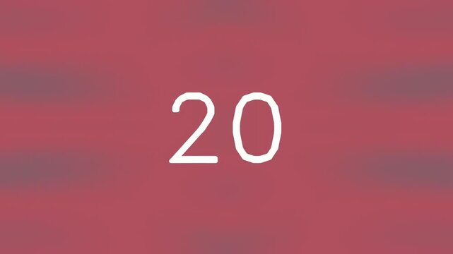Minimalist number 20 on a red textured background