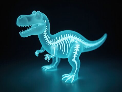 Tyrannosaurus Rex toy with x ray skeleton bones