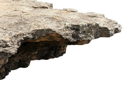 Isolated natural rock cliff ledge for landscape design and digital compositing