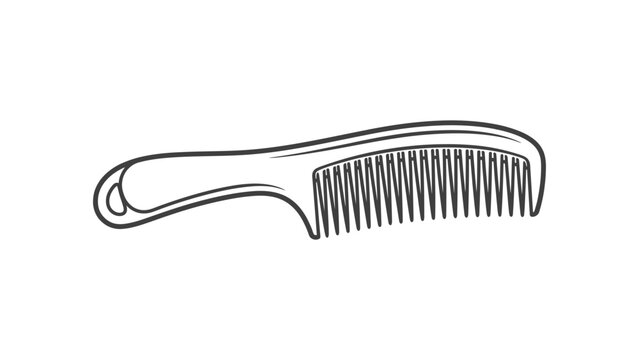 Minimalist Hair Comb Icon Vector Illustration