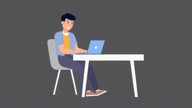 Professional Young Man Working on Laptop While Sitting