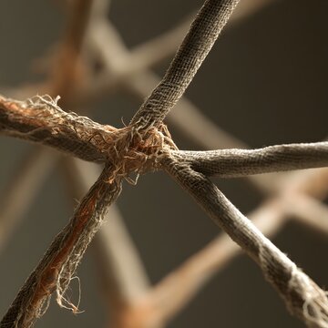 Physical frayed textile threads