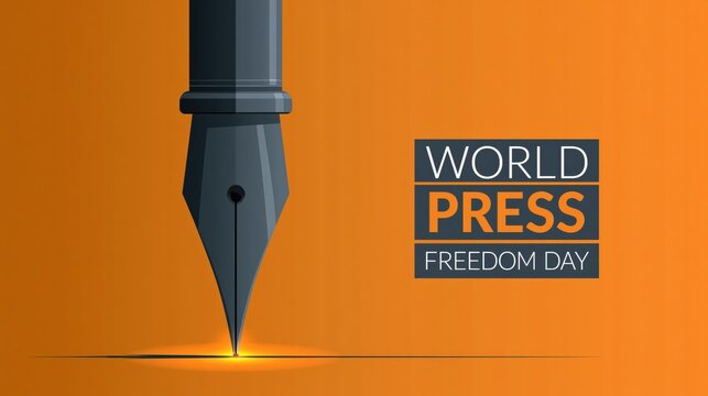 Fountain-pen nib serves as a symbolic icon representing global journalism and the defense of free speech for all people.