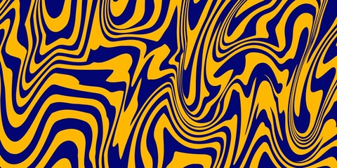 Dark blue abstract background featuring flowing yellow wave lines, creating a seamless blue and yellow pattern with dynamic motion and modern visual energy. High quality image © Dul