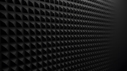 Naklejka premium Dark Black 3D Pyramid Texture Background with Acoustic Foam Panel Pattern