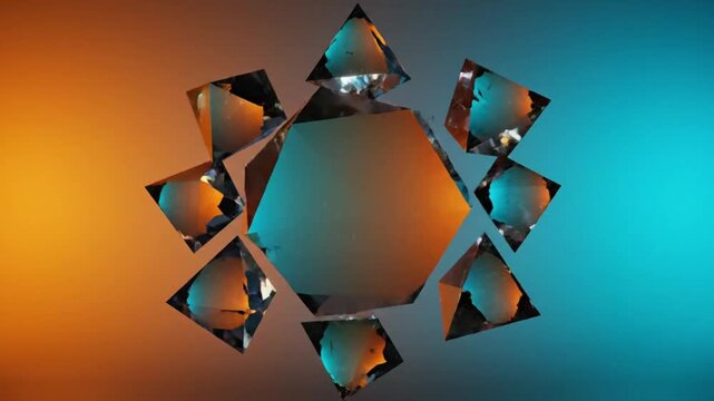 abstract light background with mirror broken diamond shape