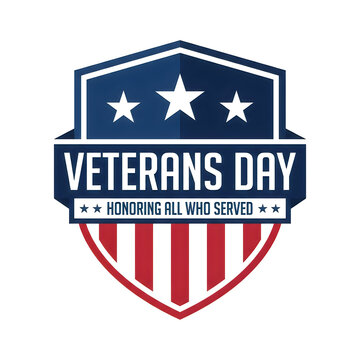 Veterans day badge design with american flag colors honoring all who served in the united states military forces