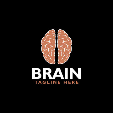Brain logo icon isolated on black background