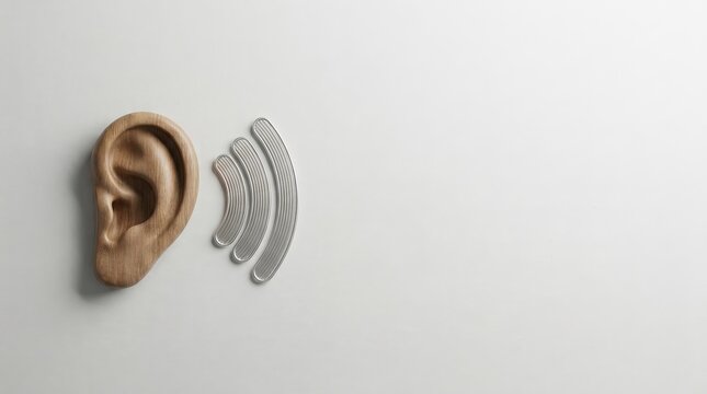 Ear and Sound Waves, Indoor, Graphic Art, Contemporary, Close-Up View