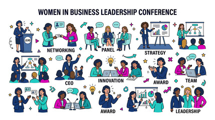 Fototapeta premium Diverse Women in Business Leadership Conference Meeting