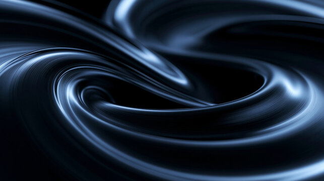 Abstract Dark Blue Fluid Swirl Background with Smooth Waves